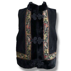 Vintage Samii Clothes Gay Ellis Sheffield Vermont Women Vest Sz Small Black Wool